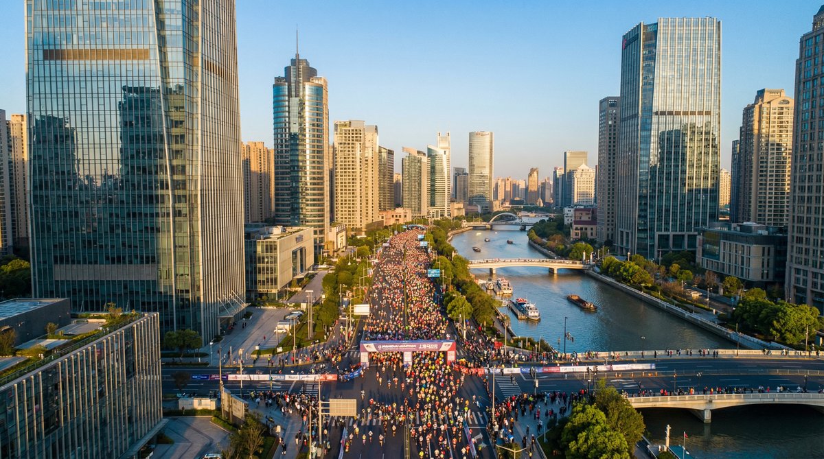 玩物社区城市马拉松航拍视频